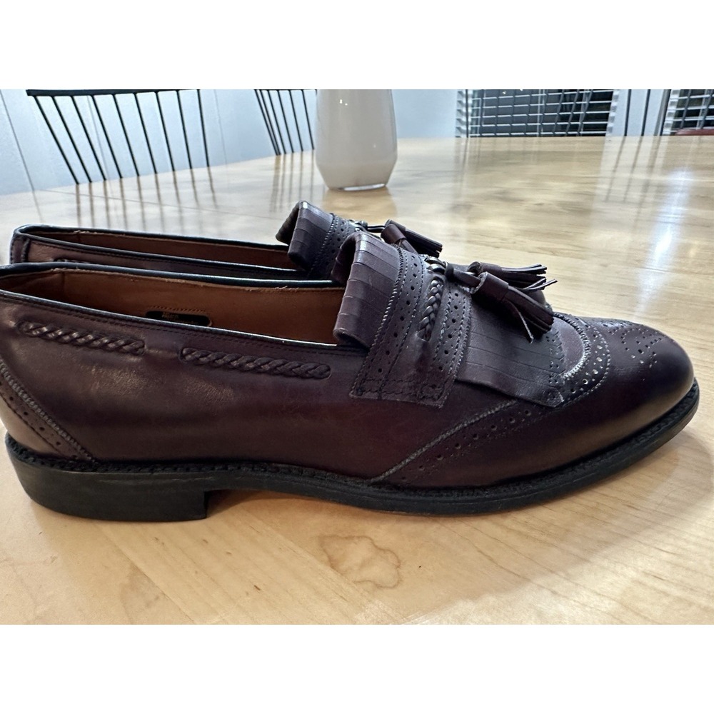 Allen Edmonds Bradenton Loafers Mens 10 D Burgundy Kiltie Tassel Wingtip 6074